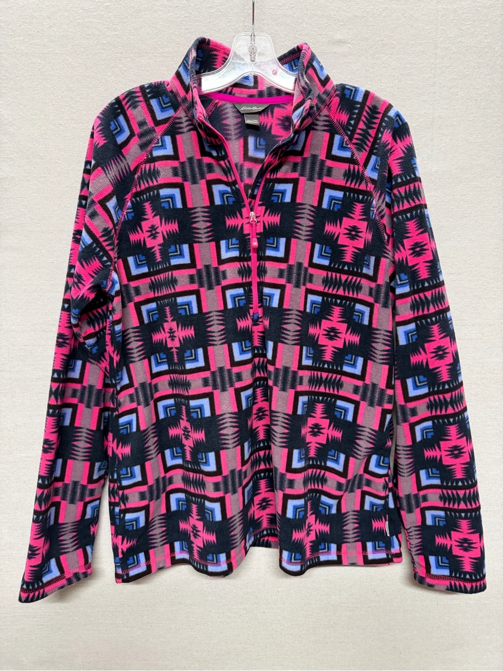 Eddie Bauer Geometric Fleece Quarter Zip - size TXL